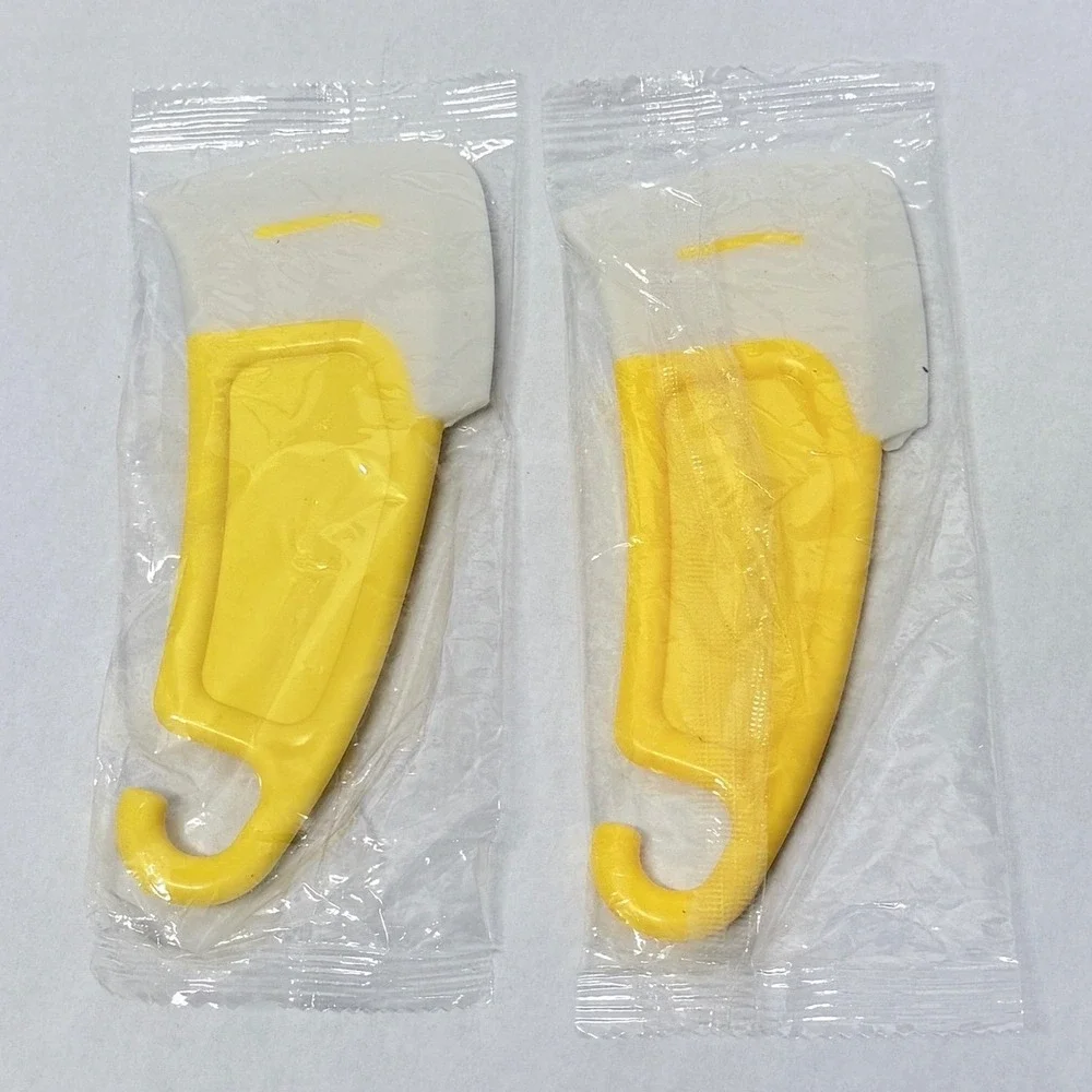 2 Pack Yellow Bowl Scraper Set Flexible Edge with Hanging Hook Kitchen Tool
